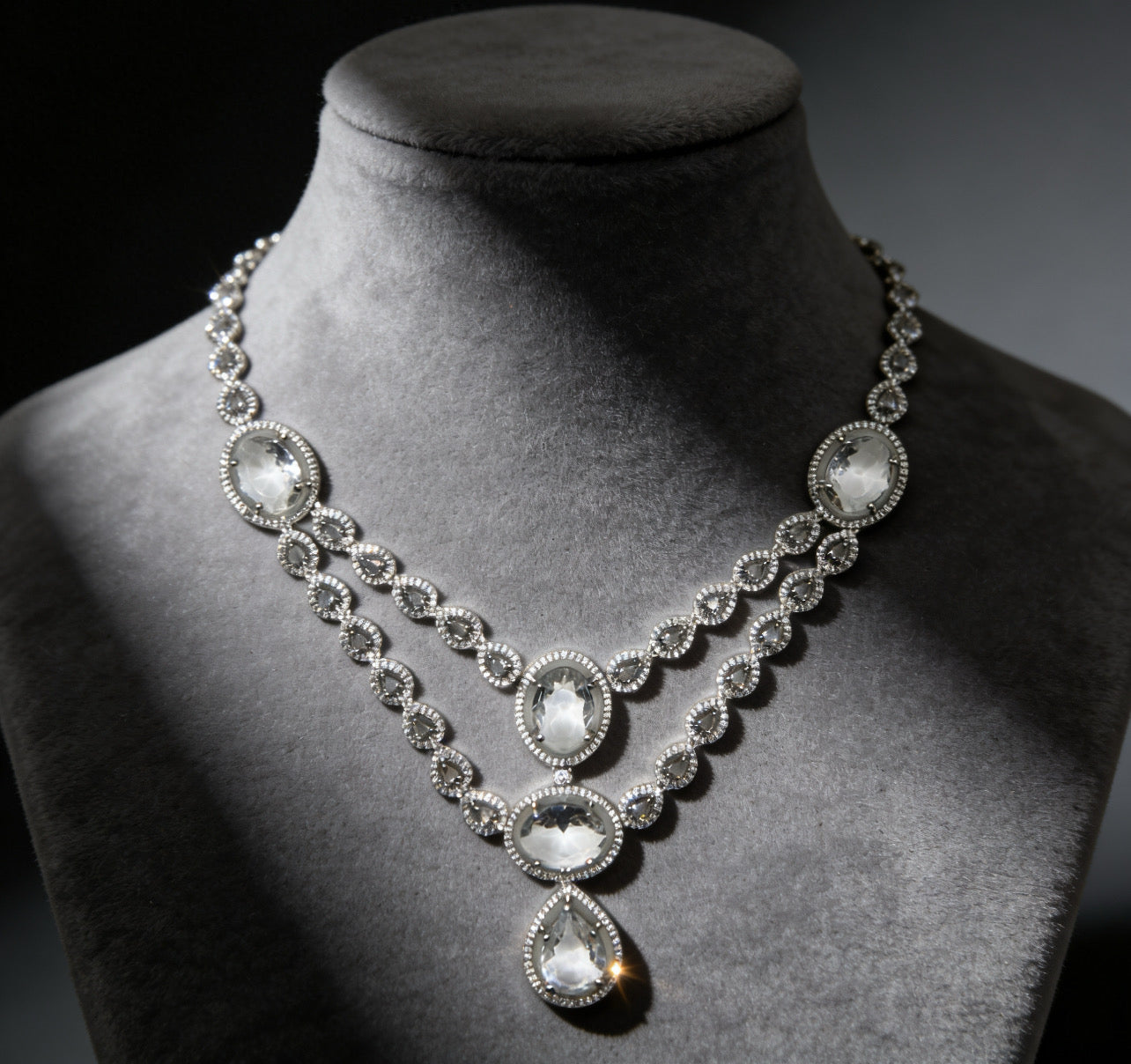 Chandni Drop Crystal Bridal Necklace | Bandilera